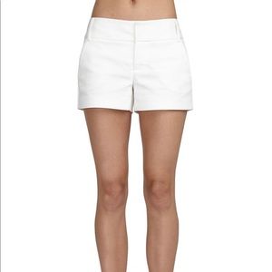 Alice + Olivia Cady Linen Blend Cuff White Shorts